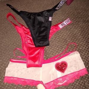 3 brand new never worn VS Valentine's day panties